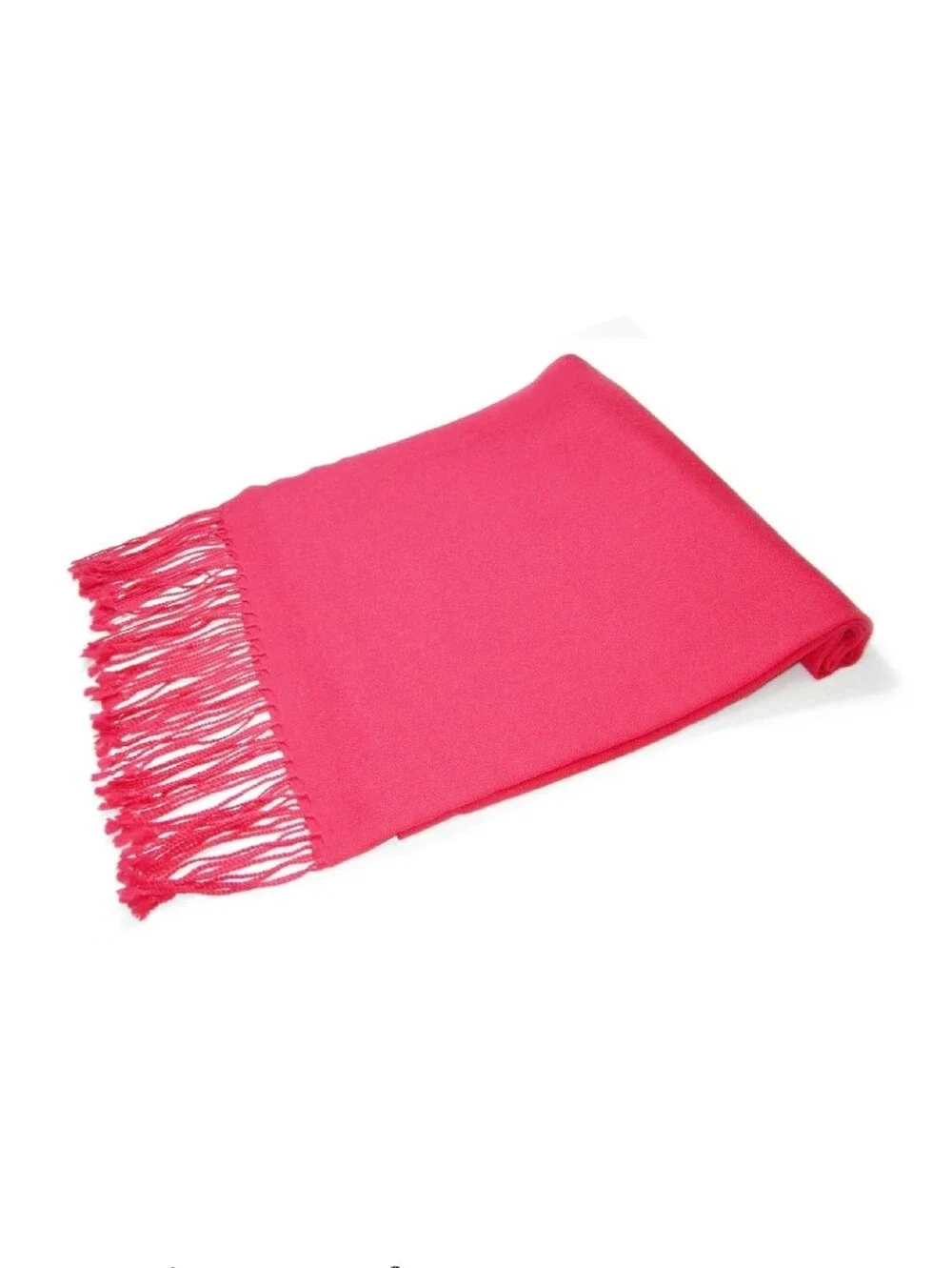 Oversized Fuchsia Hot Pink Pashmina Shawl Wrap Scarf Fringe 32x80 CC